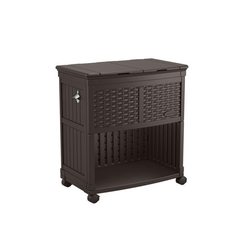 Suncast 85 Quarts Wheeled Serving Station/Cart , Brown & Reviews Wayfair